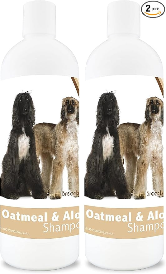 Healthy Breeds Afghan Hound Oatmeal Shampoo with Aloe 16 oz (Pack of 2)