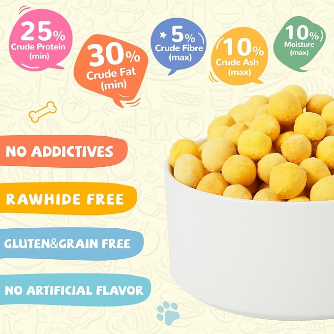 PAWUP Freeze Dried Quail Egg Yolk Pet Treats, Freeze Dried Chicken Heart Pet Treats, Freeze-Dried Pet Food for Dogs, Cats, Pure Fresh Ingredient
