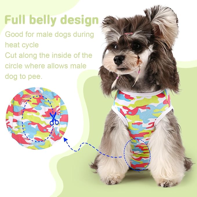 Etdane Dog Diapers Sanitary Panties Pet Period Onesie for Female Male Dogs Camouflage/XL