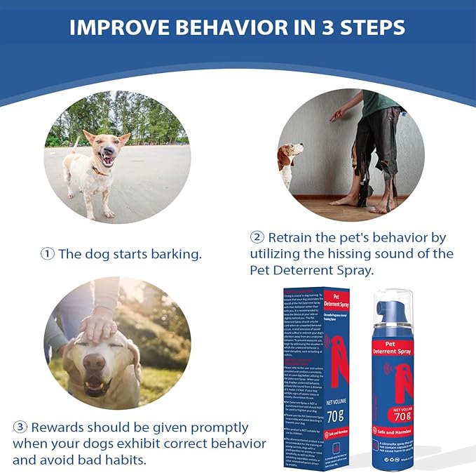 Pet Instructor Spray for Dog, 75ml Spray Corrector Dog Trainer, Safe Humane & Effective Stop Barking, Jumping Up, Food Stealing, Dog Fights & Attacks, Help Stop Unnecessary Dog Behaviour (4 Pack)