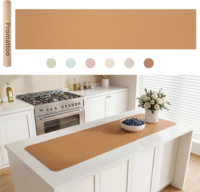 Extra Large Silicone Mat for Countertop & Table with Gift Tube Packaging, Thickened Non-Slip Heat Resistant Table Protector, Cuttable Waterproof Kitchen Prep & Kids Craft Mat
