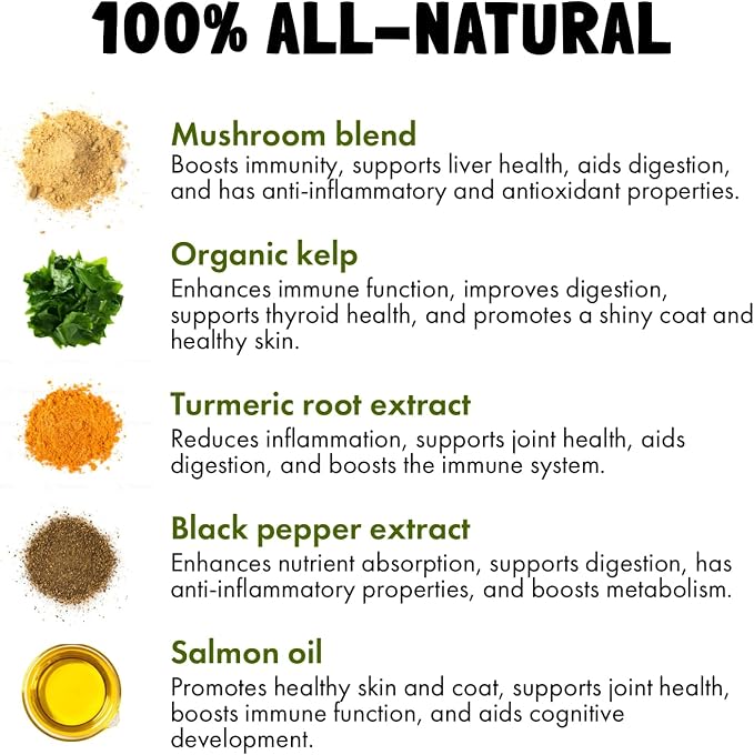 Calming Hemp Treats for Dogs Made in USA with Organic Hemp 120 Chews and Mushroom Complex Treats for Dogs with Reishi Shiitake and Turkey Tail Mushrooms for Cognition and Immune Boosting 120 Chews
