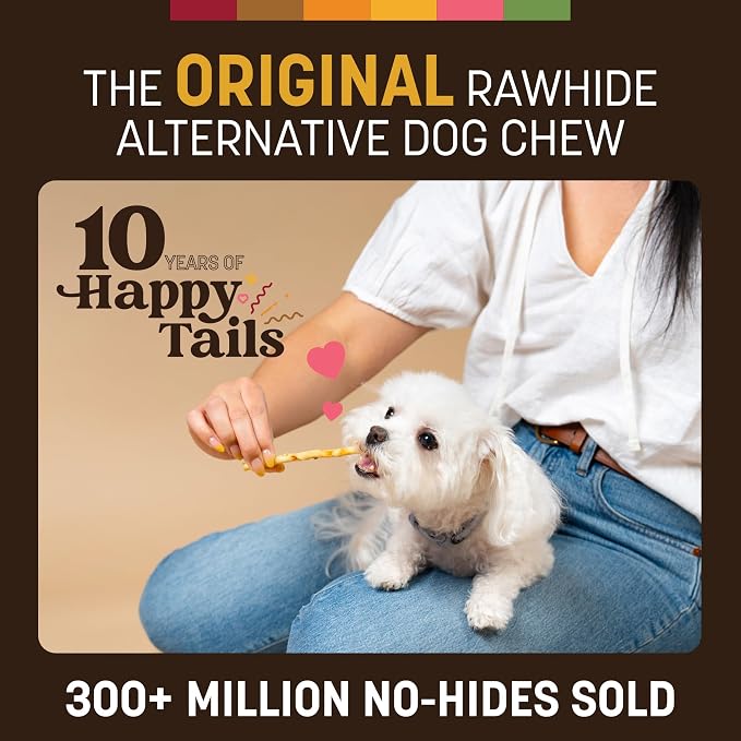 Earth Animal No Hide Stix - Long Lasting Rawhide Free Small Dog Chews Sticks, Peanut Butter - 30 Count