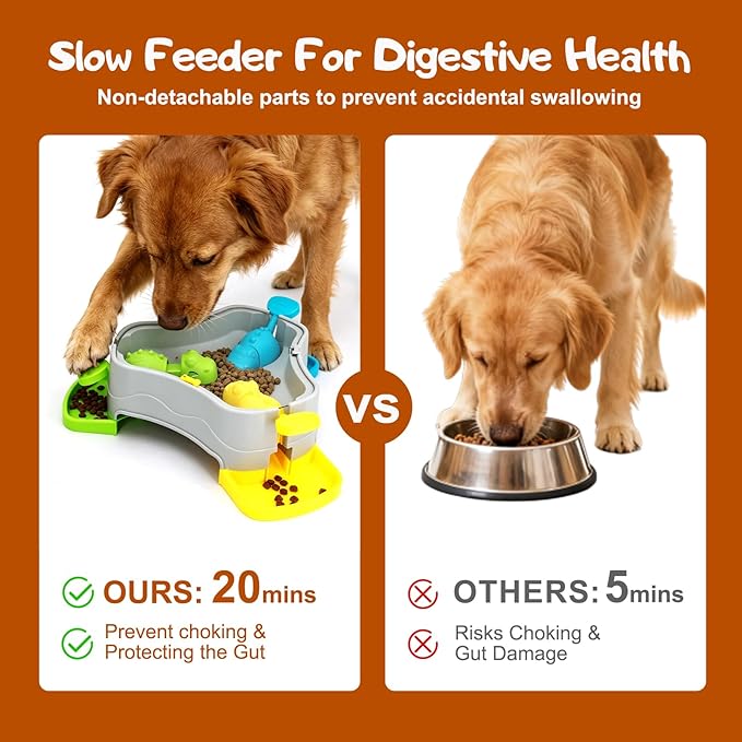 3 in 1 Dog Puzzle Toy,Interactive Slow Feeder Dog Bowls to Prevent Choking, Slow Feeder for IQ Training and Entertainment for All Breeds.Mental Stimulation Toy for Dog,Cats and Dogs Love