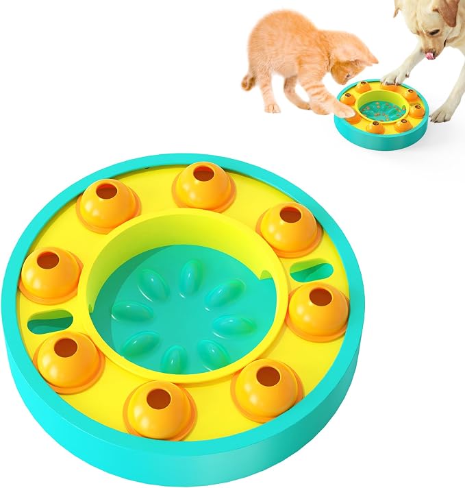 Potaroma Dog Treat Puzzle Toy, IQ Training Dog Food Puzzle Feeder Toys, Dog Entertainment Toy (Blue) for All Breeds