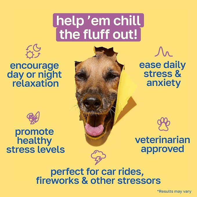 Happy Paws Calming Chews for Dogs, Relaxation & Anxiety Support for All Breeds & Ages, Dog Sleep Aid with L Theanine & Chamomile, Vegan Peanut Butter Flavor, Organic, Non GMO, Soft Chews (100 Count)