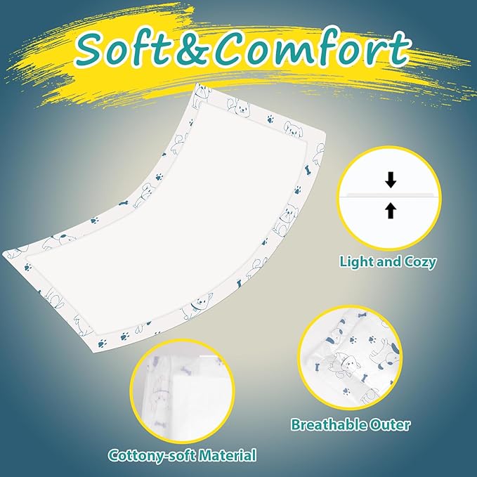 Disposable Dog Diaper Liners - 20PCS Dog Booster Pads for Male Female Dogs - Doggie Diaper Insert Pads for Pet Belly Bands Wraps Period Pants Covers(L,20)