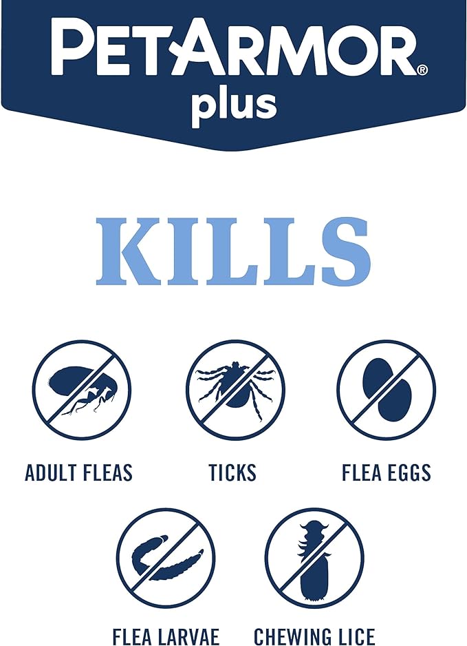 PetArmor Plus Flea and Tick Prevention for Dogs, Medium Dog Flea and Tick Treatment, 12 Doses, Waterproof Topical, Fast Acting (23-44 lbs)