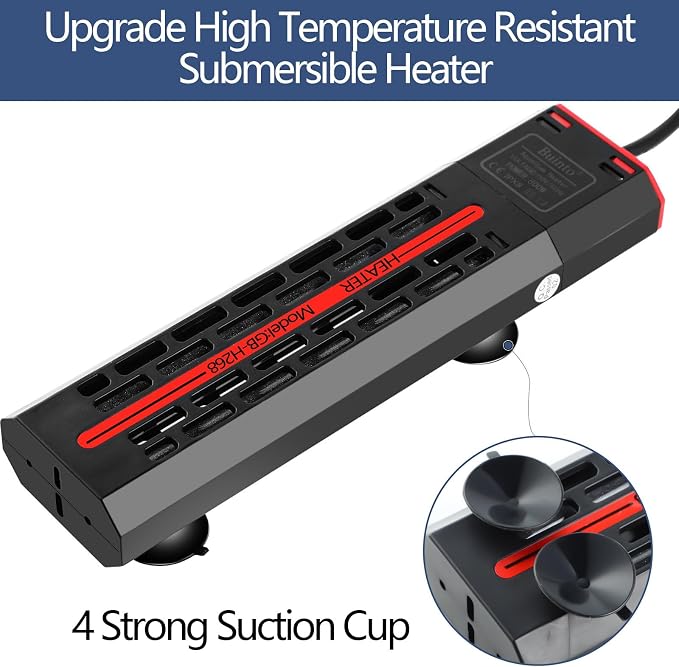 Aquarium Heater 300W/500W/800W/1200W, Submersible Fish Tank Heater with Digital LED Controller and Intelligent Leaving Water Automatically Stop Heating System, for Freshwater and Saltwater (1200W)