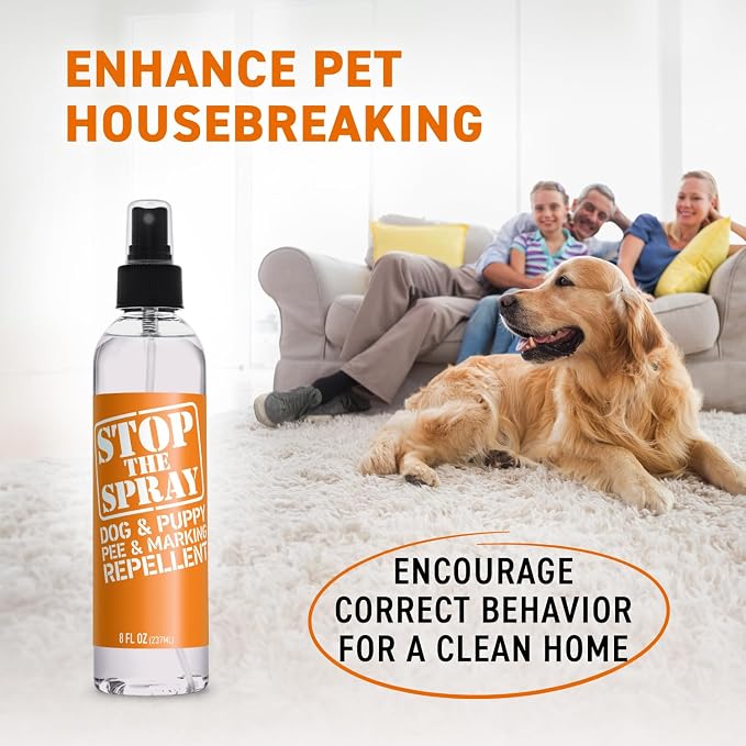 EBPP Stop the Spray - Dog & Puppy Pee Marking Repellent - Pet Training Spray - Puppy Potty Training Spray for Dogs - Dog Pee Stopper - Pee Deterrent for Dogs - No Marking Spray for Dogs Indoor 8oz
