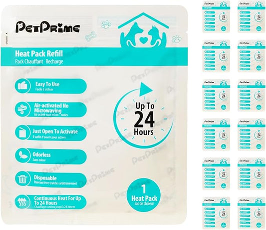Pet Prime 12-Pack Disposable Heat Packs for Heartbeat Plush Toys，Up to 24H Odorless Warmth, Easy to Use, Instant Comfort Companion for Anxious Pets