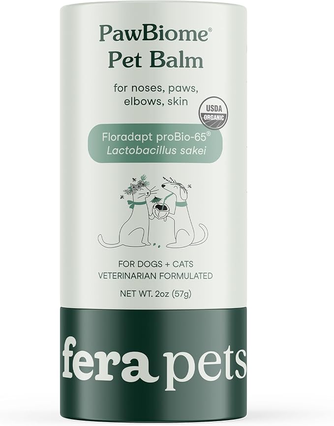 Fera Pets PawBiome® - Cat & Dog Balm for Paws and Nose with Postbiotics - Encourages Skin Recovery - Balances Skin Microbiome - Supports the Skin's Natural Barrier - 2 oz Stick