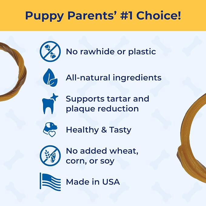 N-Bone Puppy Teething Rings Peanut Butter Flavor 6 Count Bag Multi Pack, Total 3 Bags, 21.6-oz (18 Rings)