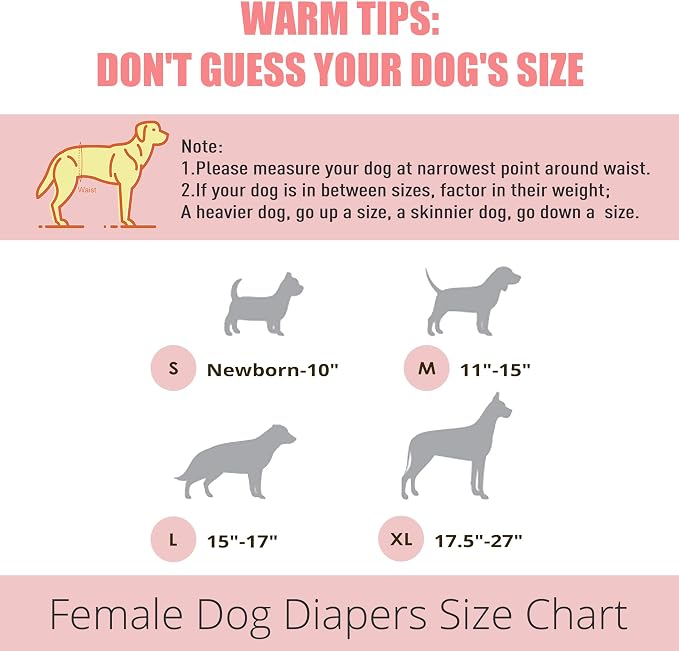 wegreeco Dog Diapers Female (3 Pack), Highly Absorbent Puppy Doggie Dog Diapers for Female Dogs Period, Washable Doggy in Heat, Small Medium Large Size (Ink Painting, Medium)