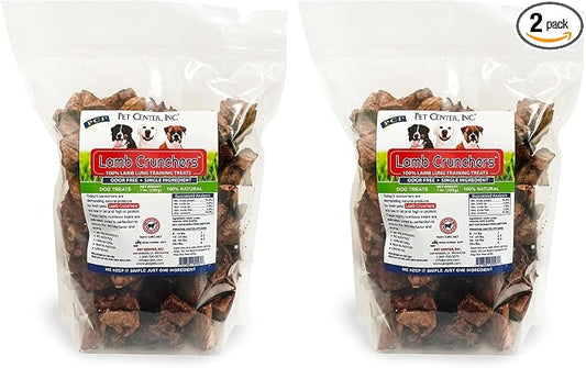 PCI Pet Center, Inc Lamb Crunchers - Lamb Lung Dog Training Treats - Premium Quality, 100% Natural, Single Ingredient - Dog & Puppy Treats - 7 oz Bag (Pack of 2)