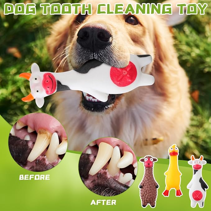 Shappy 20 Pcs Squeaky Dog Toys, Latex Rubber Dog Toys Bulk Soft Squeak Chew Balls Assorted Animals Puppy Fetch Interactive Play for Medium Large Pets(Novel)
