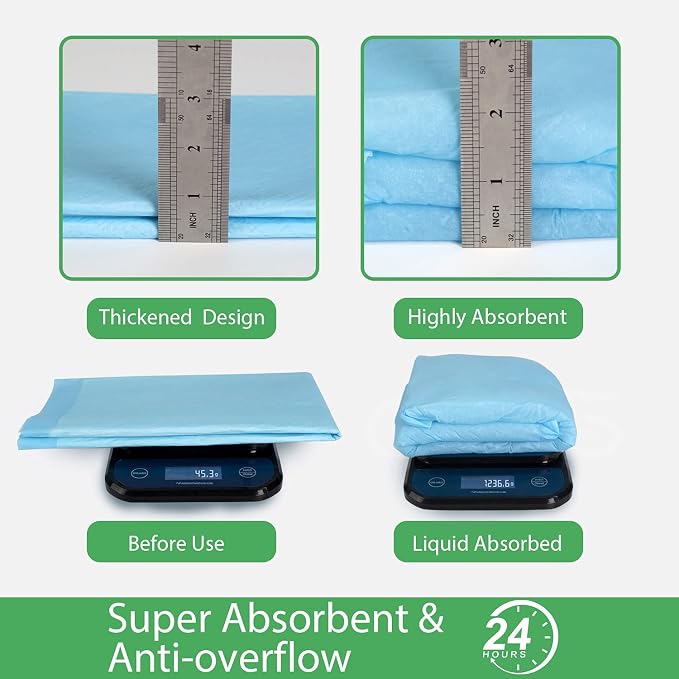 Deep Dear Pet Training and Puppy Pads 24"x24" (75 Count), Super Absorbent Pee Pads for Dogs, Leak-Proof Dog Potty Training Pads for Puppies, Cats, Rabbits, Disposable Pet Pads for Housetraining