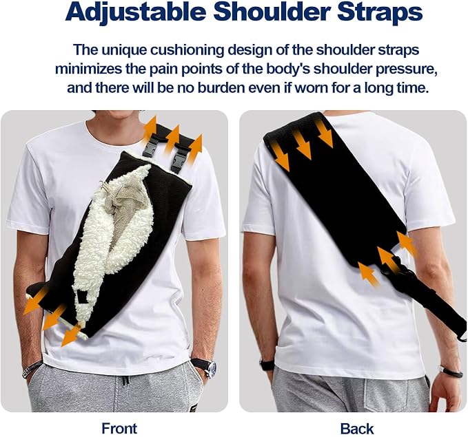 Adjustable Fluffy Bearded Dragon Sling Carrier Bag, Reptile Carrier with Leash Harness Lizard Cage Accessories for Small Animal, Ferrets, Squirrel, Hamsters,Parrot (Caramel)