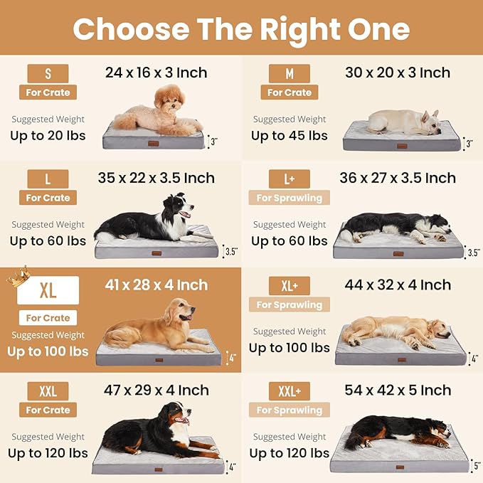 OhGeni Orthopedic Waterproof Dog Bed for Large Dogs, Machine-Washable Removable Cover in Easy-Clean Fabric, Reversible Memory Foam & Easy-Carry Handle, Suitable for Crate, 41 inch (Green)
