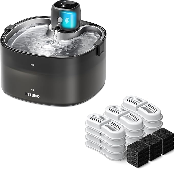 Wireless Cat Water Fountain and 12-Pack Replacement Filters