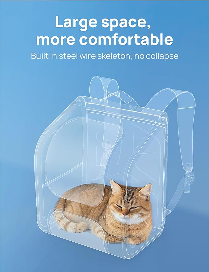 Pecute Expandable Cat Backpack Carrier, Large Space Cat Bubble Backpack, Breathable Cat Carrier, Shaded Dog Backpack Carrier for Travel, Hiking, Vet,12.6" L x 10.2" W x 16.5" H,Green