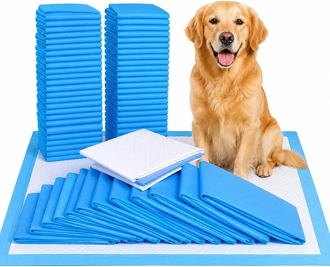 Puppy Training Pads 28x34 Inches (50 Count Pack) Super Absorbent Leak Proof Pee Pads for Dogs & Puppies