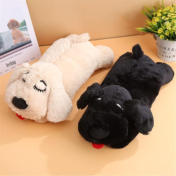 3T GROUP Heartbeat Puppy for Dogs Sleep Aid Dog Heartbeat Stuffed Animal Toy for Puppy Essentials Plush Pillow Pet Calming Anxiety Relief (Beige)