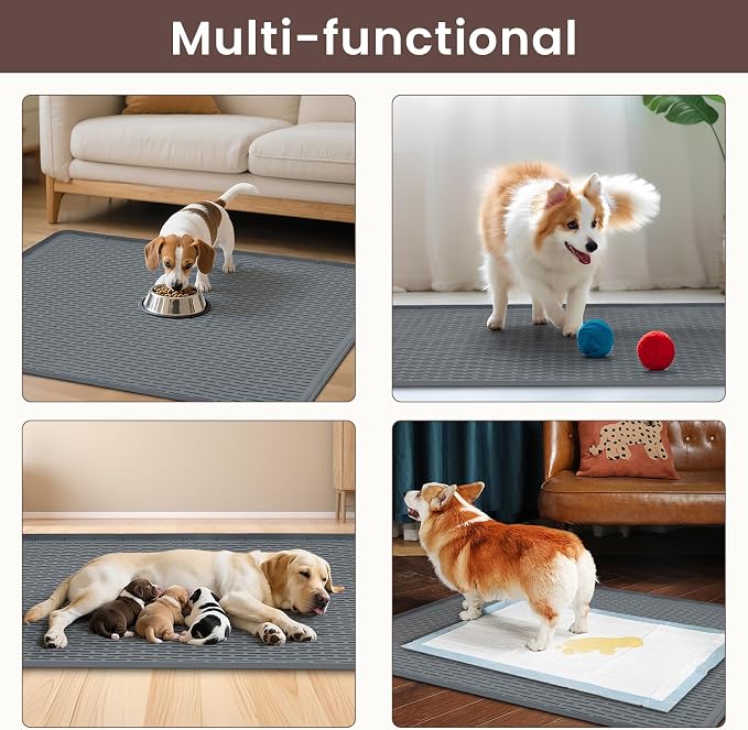 Premium 40"x28" Large Silicone Dog Pee Pad - Ultra-Durable, Non-Slip & Leakproof Reusable Puppy Training Mat, Pet Floor Protector for Crates & Kennels
