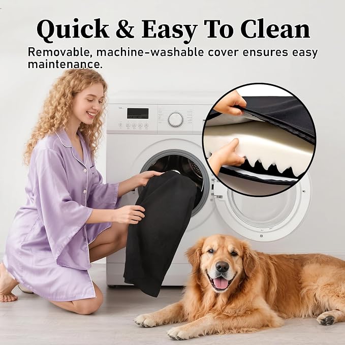Chew Proof Dog Bed, Indestructible Dog Bed for Aggressive Chewers, Durable Crate Mat Waterproof & Machine Washable Kennel Pad for Indoor Outdoor