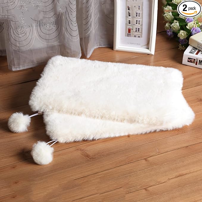 SHENGOCASE 2-Pack 10"x 15.7" Faux Rabbit Fur Cat Dog Bed Cushion Pad Mat, Cat Tree Tower Replacement Cushion for Window Perch Carrier House Cage Crate Kennel