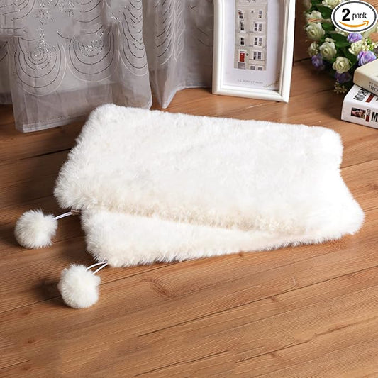 SHENGOCASE 2-Pack 10"x 15.7" Faux Rabbit Fur Cat Dog Bed Cushion Pad Mat, Cat Tree Tower Replacement Cushion for Window Perch Carrier House Cage Crate Kennel