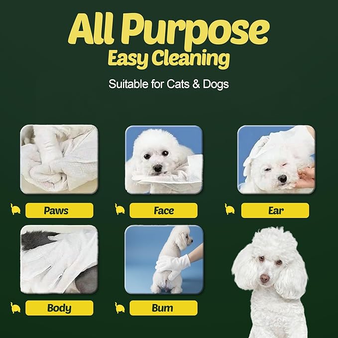 Petazy Pet Wipes for Dogs and Cats – 200 Count (8x8in) Hypoallergenic, Deodorizing Dog Wipes for Paws, Ears and Butt | XL with Aloe & Coconut Oil, Unscented | Travel Size, 2 On-the-Go Packs