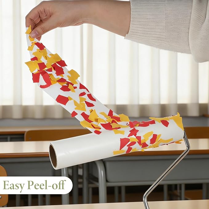 10 PCS Large Lint Roller Refill Only, 9.4 Inch Lint Rollers for Pet Hair Extra Sticky 60 Sheets per Roll Sticky Rollers for Floor for Cleaning Furniture Fabrics, Carpets and Hair