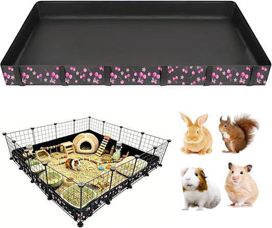 DZWLKJ Guinea Pig Cage Liner,Washable Tarp Bottom Base,Cherry Graphic,48"x48", Reusable for Rabbit, Chinchilla, Hedgehog, Ferret & Other Small Animals.