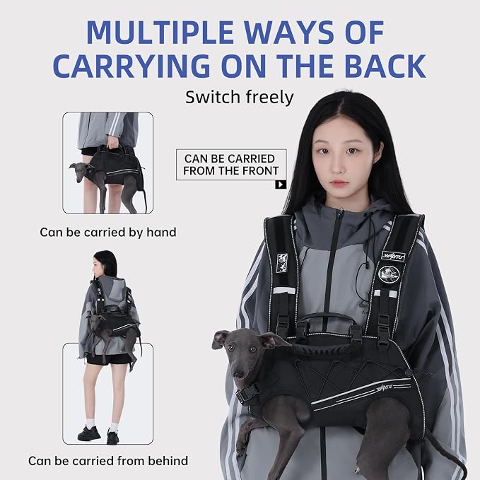 Wakytu Dog Lift Harness for Small Dogs,Dog Backpack Carrier,Adjustable Padded Breathable Straps for Dogs, Disabled, Joint Injuries, Arthritis,XL(24-35LBS)