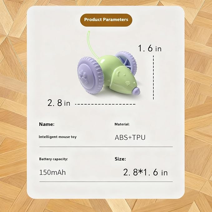 Interactive Cat Toys for Indoor Cats,Automatic Moving Kitten Toys,Cat Mouse Toy with Tail Lights,Cat Toys for Bored Indoor Adult Cats,Cat Enrichment,Smart Electric Tails for Chasing Pet Toys