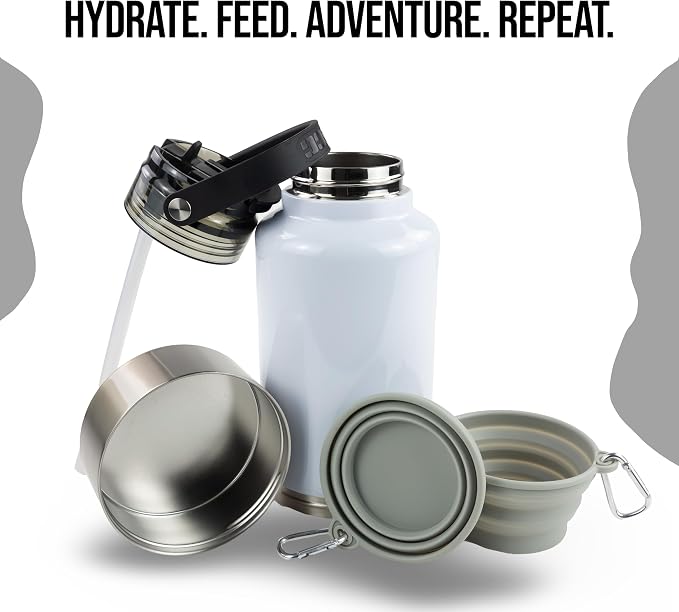 Hogg Hydro Hound, Sublimation Dog Water Bottle Bowl, Insulated Dog Water Bottle, 32 oz Insulated Stainless Steel Tumbler for Pets, Sublimation Pet Bowls - Two-Toned