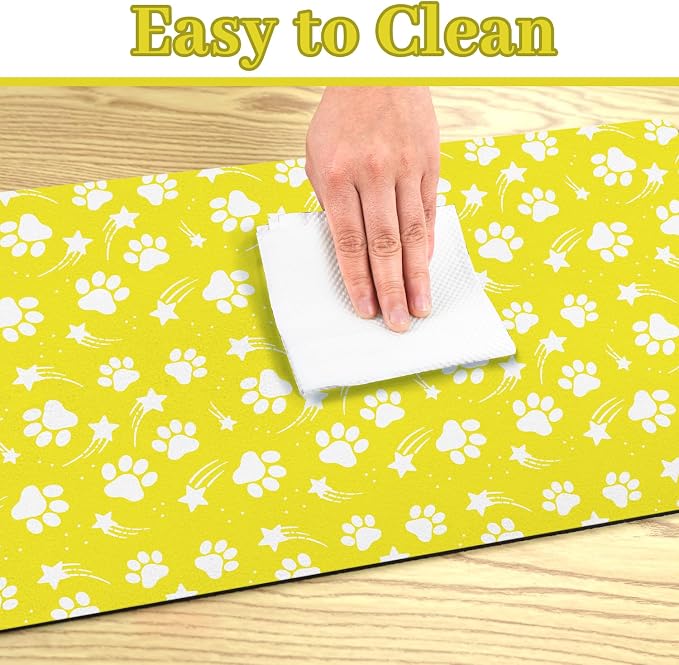 Dog Food Mat 12x20 Inch Pet Feeding Absorbent Mats for Floor Dog Cat Water Bowl Placemat Non-Slip Washable Pet Food and Water Mat