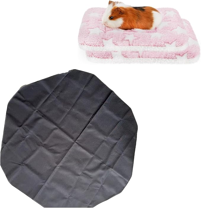 Amakunft 2 Pcs Guinea Pig Bed Mat Washable, Rabbit Winter Bed Pad for Indoor & Waterproof Pads for Small Animal Playpen, Reusable Liners, Waterproof Bottom on Both Sides Fit with Pet Tent Bedding