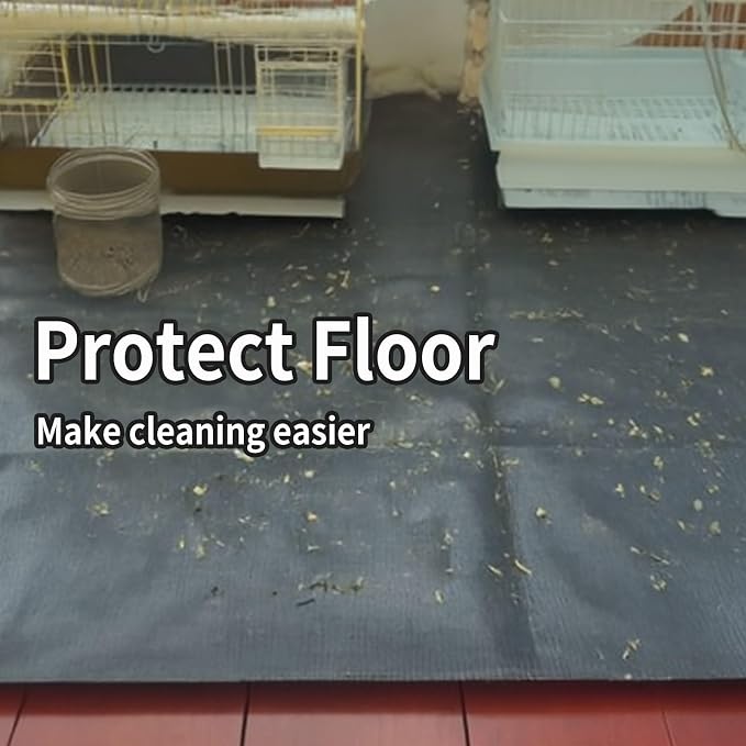 Small Animal Cage Liner & Sisal Mat Set – Waterproof Playpen Floor Protector + Natural Rabbit Chew Pad for Digging, Grinding, and Resting (Reusable 59"x39" Mat + 2Pcs 16"x12" Scratch Pads)