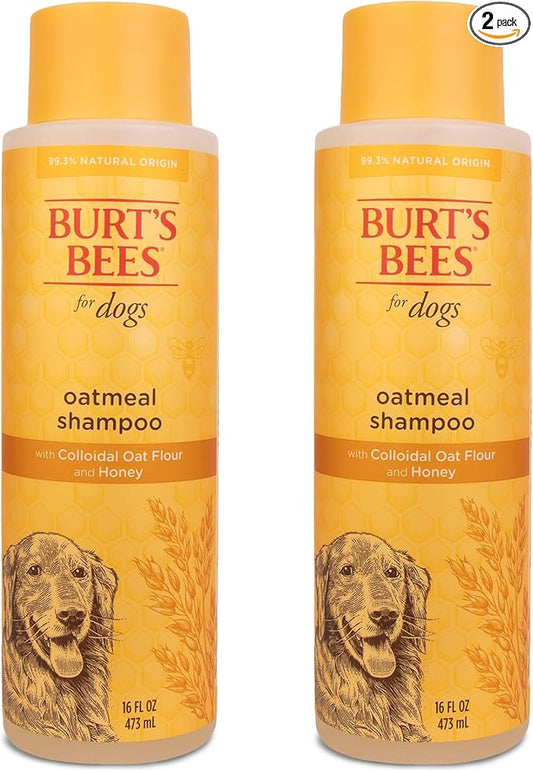 Burt's Bees for Pets Oatmeal Dog Shampoo with Honey, Soothing Formula for Itchy and Sensitive Dog Skin, Colloidal Oat Flour and Honey, pH Balanced, Sulfate-Free, 16 Fl Oz - 2 Pack