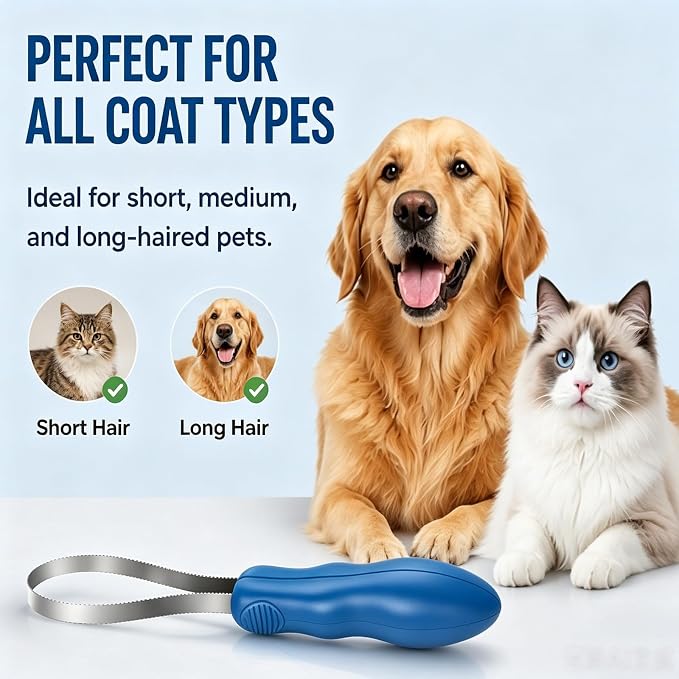 Dual Sided Shedding Blade for Dogs Cats Brush Horse, 2-in-1 Stainless Steel Deshedding Tool for Heavy Shedding, Pet Grooming Brush Removes Loose Hair Undercoat with Ergonomic Grip (4a)