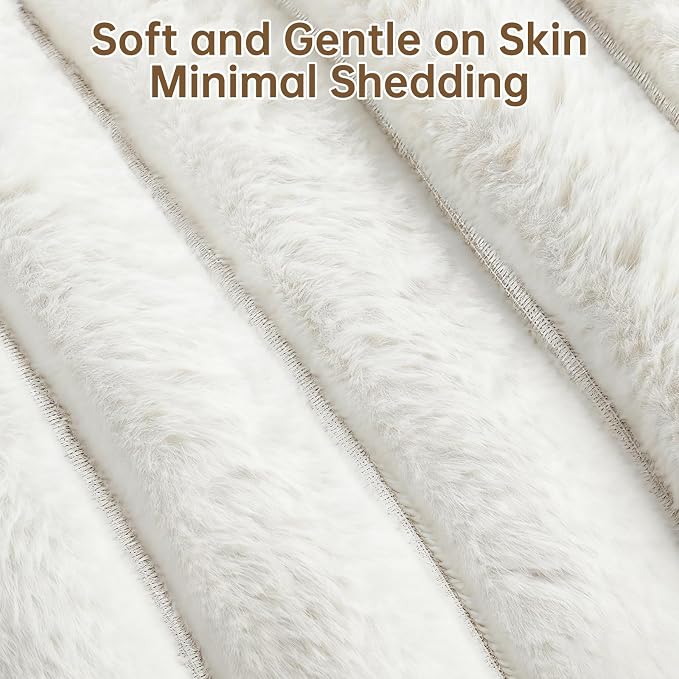 Donut Dog and Cat Bed, Luxurious Comfortable Faux Rabbit Fur Pet Beds, Round Anti-Anxiety Calming Puppy Kitten Bed with Anti-Slip Bottom for Small Medium Dogs & Cats(31", White)
