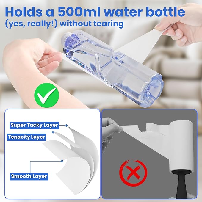 Lint Roller for Pet - Extra Sticky Hair Removal Roller 440 Pieces Value Pack Easy Tear & Quick Change Design Comes with 1 Upgraded Handle & 3 Roller Changes for Clothes & Dog & Cat Hair Removal