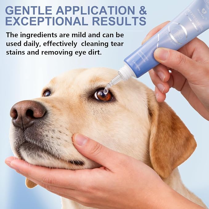 Pet Eye Cleansing Gel for Dogs & Cats, Daily Eye Care, Pet Tear Stain Cleaner, Gentle Tear Stain & Secretions Remover for Pet Daily Use, 4 Pack