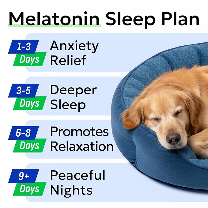 (MAX Strength) Calming Melatonin for Dogs to Sleep & Anxiety Aid - Calming Chews for Stress Anxiety Relief - Medium & Small Breeds - 6mg Doggie Sleeping Pills - 120 Treats