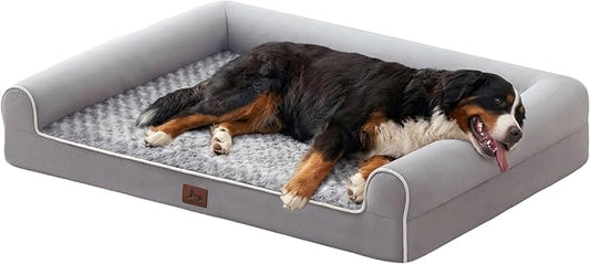 Large Dog Beds Large Sized Dogs, Orthopedic XXL XL Dog Bed for Medium Size Dogs, Big Waterproof Couch Sofa with Removable Washable Cover for Pet, Light Grey, 36"*27"*6.5"