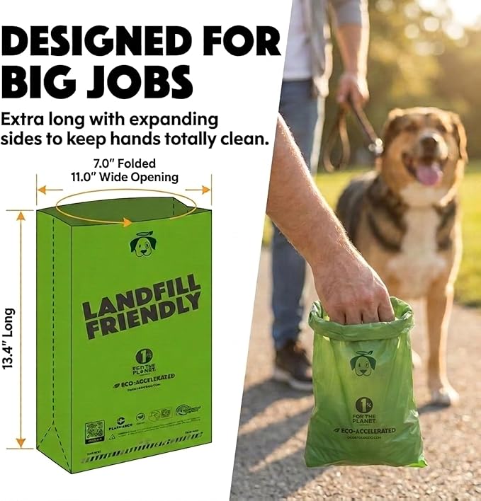 Doggy Do Good - 180 Count, Heavy Duty Poop Bags for Dogs - Standard Size - Dog Waste Bags Made with 50% Recycled Plastic + 15% Biobased Material - Landfill-Friendly, Unscented, Leak-Proof