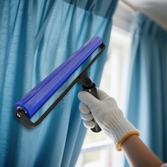 Dust Cleaning Roller, Silicone Anti Static, Blue Lint Remover, T-Handle, 11.8 In (30 Cm) Long, High Adhesion, For Vinyl Records, Long-Lasting, Home, Office, Record Care