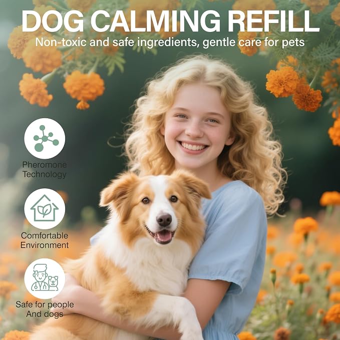 SHANDR Dog Calming Pheromones Diffuser 6 in 1 Appeasing Relaxing Diffuser with Timing Function Pet Kit (3 Plug in +3 Refill 48ml) for Anxiety Relief Reduce Aggression Barking Fighting Stress (Mint)